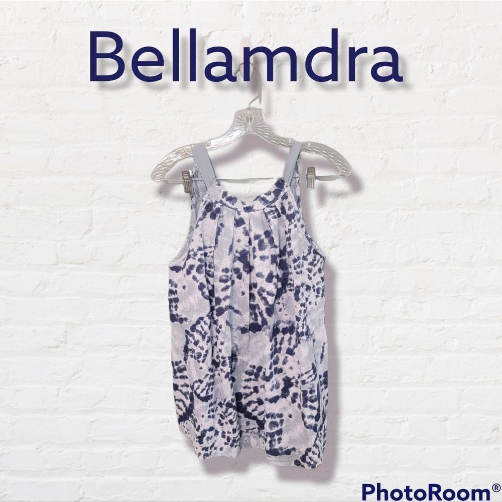 Bellambra 100%Linen Made in Italy Tie Tank Top Coastal‎ Size Medium